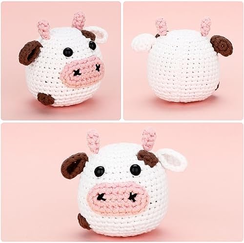 CrochetBox Cow Complete Crochet Kit for Beginners, Easy Craft for Adults - Image 2