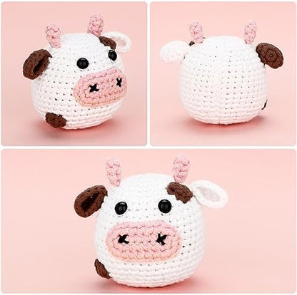 CrochetBox Cow Complete Crochet Kit for Beginners, Easy Craft for Adults - Image 2