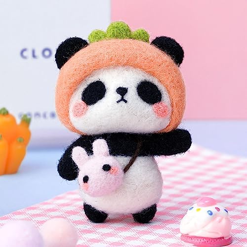GOTOTOP Needle Felting Kit, Wool Felt Panda Pendant DIY Craft Set, Beginner Friendly Handmade Project, Compact 100 G Materials Kit for Kids Teens Adults Home Craft Time (#4) - Image 6