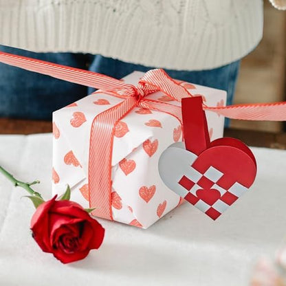 12 DIY Danish Heart Baskets. 4x4 Checkered Pattern with Central Heart. Precut and Ready to Use, No Tools Needed. Traditional Weaving Paper Craft to Make Julehjerter. for Expert Crafters Only - Image 4