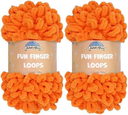 JubileeYarn Fun Finger Loops Yarn - Orange Peel - 2 Skeins by BambooMN