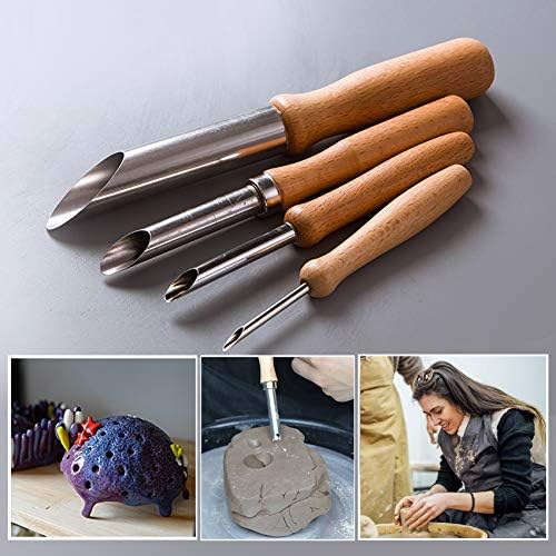 EuTengHao 61Pcs Ceramic Clay Tools Kit Pottery Tools Clay Sculpting Shapers Carving Tool Set Contains Most Essential Wooden Clay Tools for Potters Beginners - Image 5