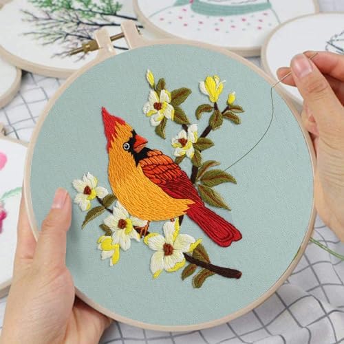 Louise Maelys 3 Set Colorful Bird Embroidery Kit for Beginners Gift - Image 4