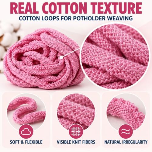 daheypong 440pcs Cotton Weaving Loops for 10-Inch Loom, 8 Macaron Colors - Image 5