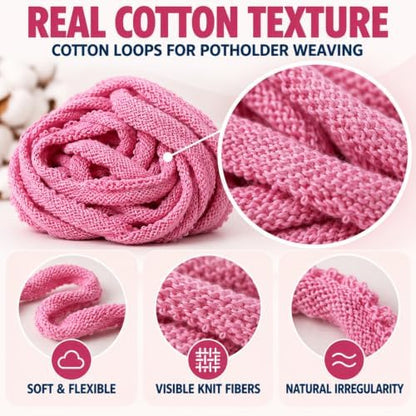 daheypong 440pcs Cotton Weaving Loops for 10-Inch Loom, 8 Macaron Colors - Image 5