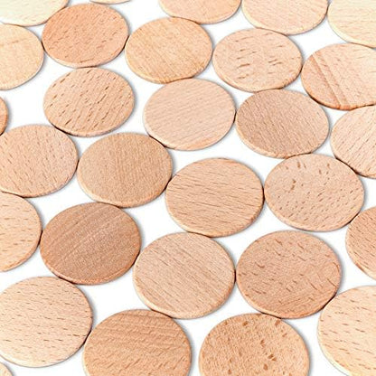 Super Z Outlet Round Unfinished 1.5" Wood Cutout Circles Chips for Arts & Crafts Projects, Board Game Pieces, Ornaments (100 Count) - Image 2
