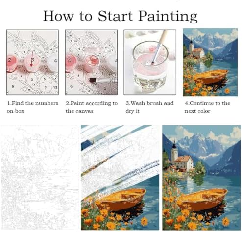 ZRIZQ Paint by Numbers Kit for Adults Beginner,Lake,16x20 - Image 5