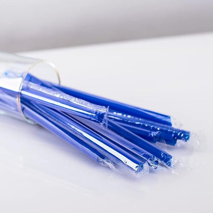 Karat 9" Boba Straws(10mm Diameter), Poly-Wrapped, Assorted Solid Colors (Blue)