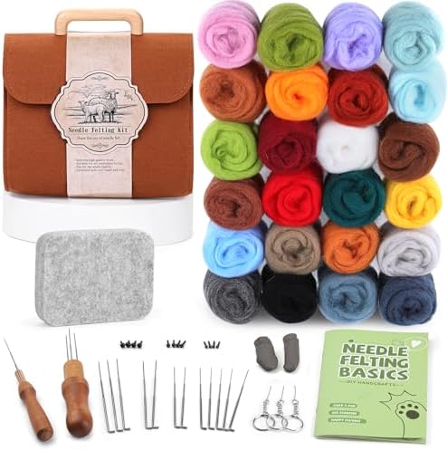ZXIIXZ Needle Felting Kit, 24 Colors Felting Wool Kits by ZXIIXZ