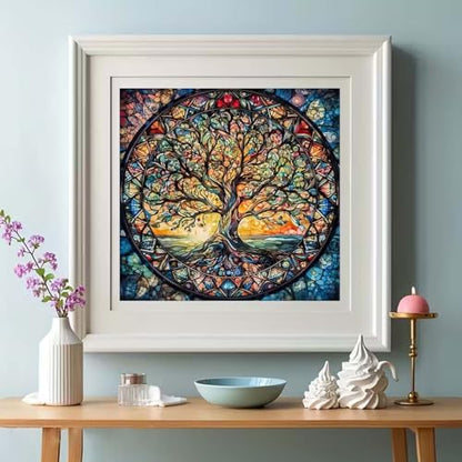 GEMOUJ Paint by Numbers Kits for Adult, Tree of Life Paint by Numbers Kit for Adults Beginners, DIY Tree Acrylic Painting on Canvas for Adult, Home Wall Decor 16 x 16 inch - Image 2