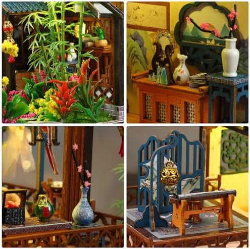 Dollhouse Kit, DIY Miniature House Kit w/LED Ancient Courtyard - Image 3