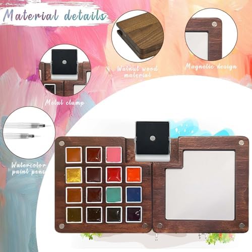 Travel Watercolor Paint Set - Pocket 15-Color Mini Kit with Sketch Pad - Image 2