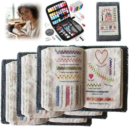 OYSMY Embroidery Stitch Book Kit,2026 New Embroidery Kit with 86 PCS Sewing Kit,Includes Illustrated Guide to 106 Universal Embroidery Stitches for Beginners and Craft Lovers(3 Set) by OYSMY-houseofselection