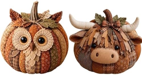2PCS DIY Animal Pumpkin Sewing Kit - Autumn Fabric Animal Pumpkin Craft Set for Adults Beginners - Thanksgiving Handmade Fall Patchwork Craft Kit for Holiday Decor by Unknown