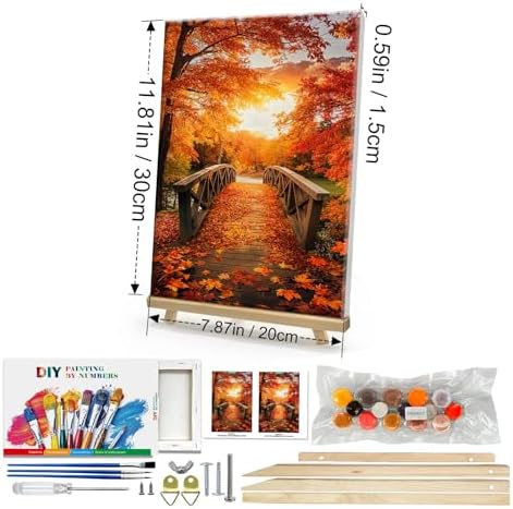 HeeBenor Framed Paint by Numbers Kit for Adults Fall Paint by Number - Image 2