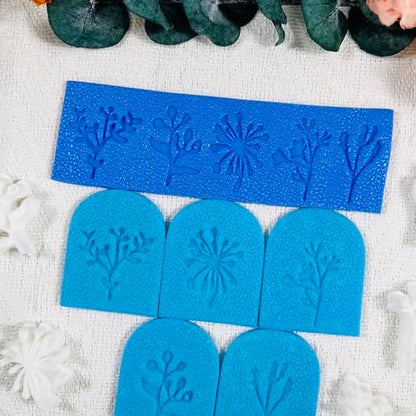 Xaekicr Polymer Clay Molds – 5PCS Botanical Texture Stamps with Flower & Leaf Patterns, Clay Cutters and Tools for Polymer Clay Jewelry and DIY Earring Crafts - Image 4