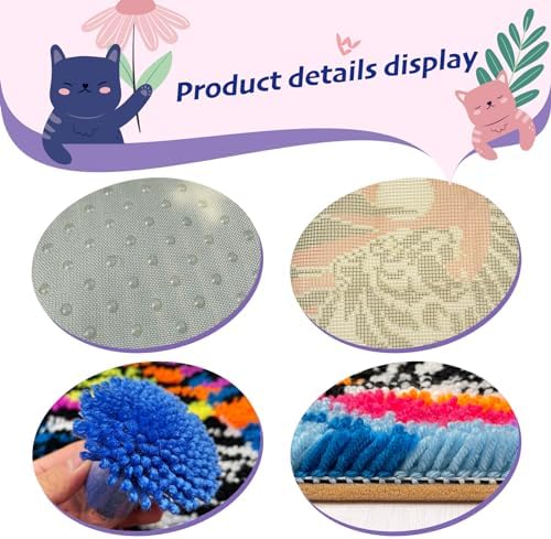 Cute Frog Latch Hook Kits for Adults Kids Beginners Amphibious Animals Latch Hook Rug Kit Pre-Printed Hook and Latch Carpet Making Kits Cross-stitch DIY Wall Hanging Crochet Set 20x15 In. Craft Gift - Image 3