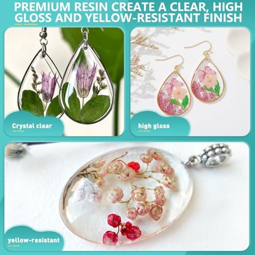 Teexpert Epoxy Resin Kit with Molds – Jewelry Making Kit with Keychain, Coaster & Earring Molds, Complete DIY Resin Kit for Beginners & Adults, Starter Set for Craft and Casting - Image 2