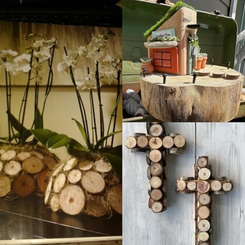 Natural Wood Slices for Crafts, 1.2"-2.5" Mini Assorted Unfinished Wood Tree Bark Round Log Discs for Arts & Crafts Christmas Ornaments Wedding Centerpieces (Assorted Size - 8OZ) - Image 6