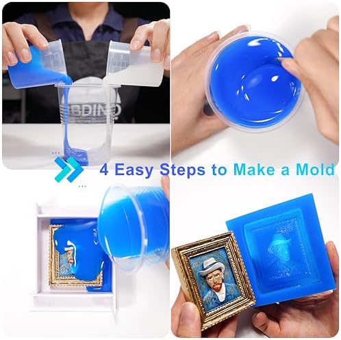 BBDINO Silicone Mold Making Kit 30A Platinum Liquid 2 Gallons Sapphire Blue - Image 2