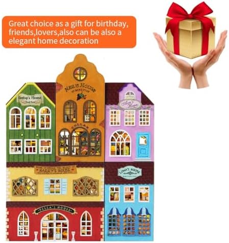 DIY Miniature Dollhouse Kit, Creative Wooden Doll House Craft Model with LED and Furniture for Christmas Birthday Gift (QH004) - Image 7