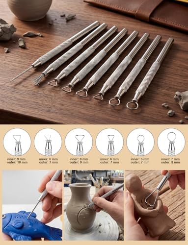 14Pcs Clay Sculpting Tools Kit, Ceramic Clay Ball Stylus Dot Painting Tools, Air Dry Clay Tools Set for Carving, Dotting, Embossing, Shaping, Molding, Pottery Crafts, Nail Art, Rhinestone, Rock - Image 3