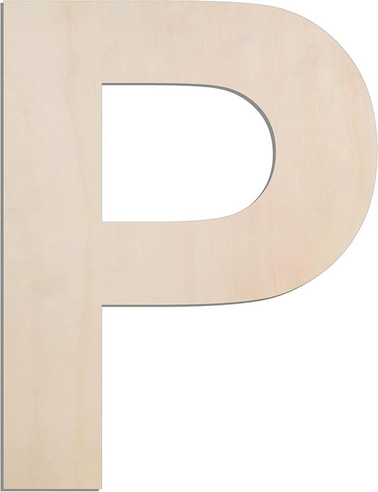 MGTECH 12 Inch Large Wooden Letter P, 1/4 in Thick Big Wood Letter for Crafts and Wall Decor