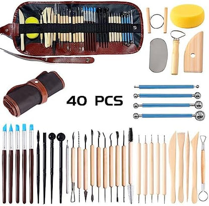 ReArt Natural Air-Dry Clay, Pottery Clay10LBs with 40 Pcs Pottery Tools Clay Sculpting Tool Set, All-Purpose Modeling Clay (White) - Image 2