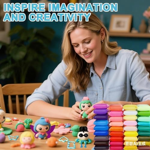Adult Air Dry Clay,Magic Foam DIY Molding Clay,Air Dry Clay Set 122 PCS 64 Colors Ultra Light Clay with Tools and DIY Accessories Soft Non Sticky Safe Modeling for Crafts Sculpting Party Creative - Image 2