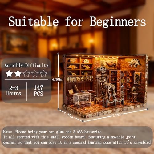 YSWOOD WORLD Book Nook Kit, DIY Miniature House 3D Wooden Puzzle for Adults - Image 2
