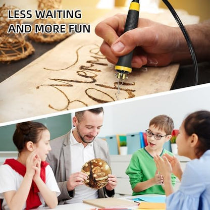 FIRElood Wood Burning Tool, Wood Burner kit Pen 200~750℃, Wood Burning kit with Digital Thermometer Temperature Adjustable Temperature, 2 pyrographic Wood Burning pens, 36 Wood Burning Pen Tips - Image 6