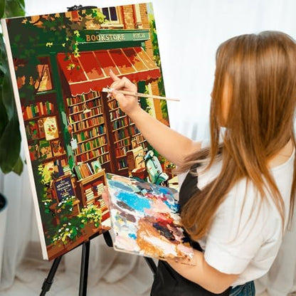 Paint by Numbers Kit for Adults, Cozy Bookstore Painting, 16 x 20 Inch - Image 6