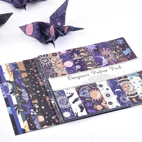 Origami Paper 50 Sheets, 6-Inch Square Double Sided Colored Craft Paper - Image 4
