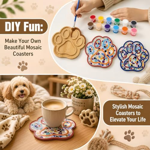luperasol DIY Dog Paw Mosaic Tiles for Crafts, Mixed Color, 6 PCS - Image 6