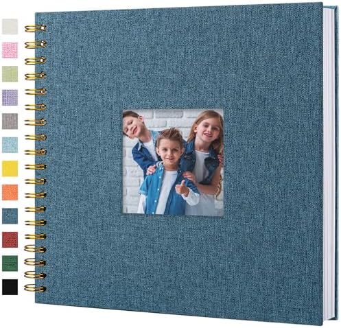 10"x10" Scrapbook Photo Album Linen Cover 40 Sheets 80 Pages White Paper by Hiwhy