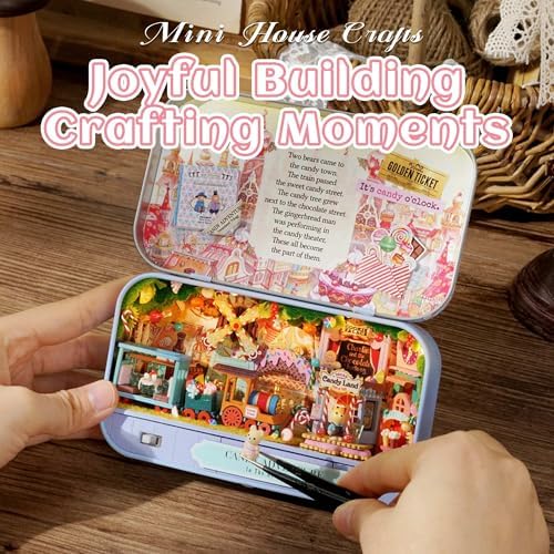 Kisoy Dollhouse Miniature with Furniture Kit, Handmade DIY House Model for Teens Adult Gift (Candy Adventure) - Image 5