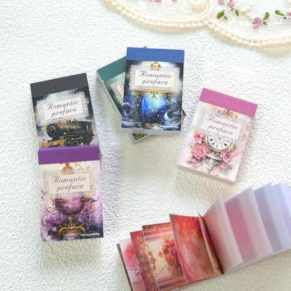 Aromoty 6 Set 300 Pcs Vintage Washi Stickers Book Kit Junk Journal Supplies - Image 7