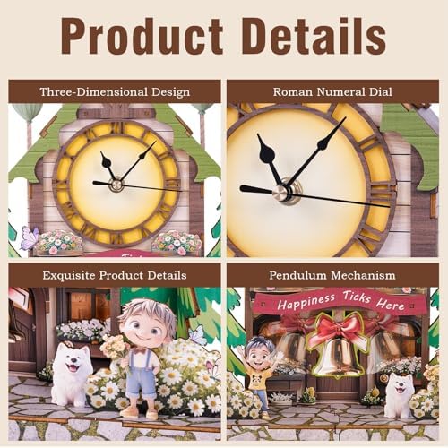3D Puzzles for Adults, Balloon House Wall Clock 3D Wooden Puzzles Clock Kits for DIY Birthday Gift for Women Men Home Decor Holiday Christmas - Image 3