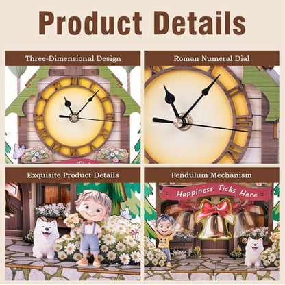 3D Puzzles for Adults, Balloon House Wall Clock 3D Wooden Puzzles Clock Kits for DIY Birthday Gift for Women Men Home Decor Holiday Christmas - Image 3