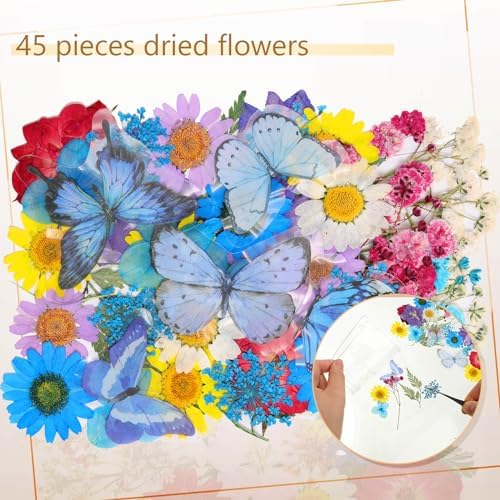 Taobary 91 Pcs DIY Dried Flowers Bookmarks Transparent, Elegant Color - Image 5