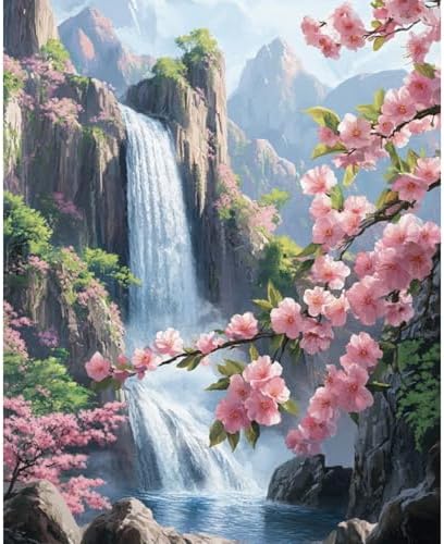 Banket Paint by Numbers Kit for Adults Beginner Landscape DIY Painting Kits for Adults Flowers Easy Adult Paint by Number Kits on Canvas Color by Numbers for Gifts Home Wall Decor 16x20 Inch by Unknown