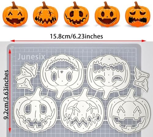 5Pcs Funny Pumpkin Die Cuts for Card Making, Halloween Dies for DIY Scrapbooking Photo Album Decorative Embossing Paper Dies for Card Making Templated - Image 2