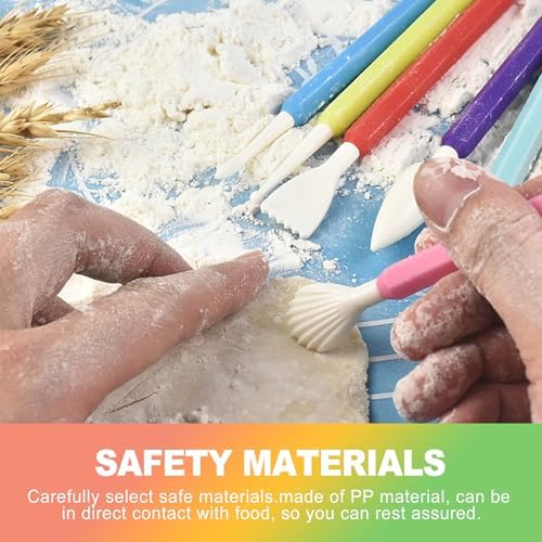 ZukoCert 9 Pcs Clay Sculpting Tools, Double-Sided Modeling Clay Tool Set & Pottery Carving Tools, Plastic Air Dry Clay Kit for Beginners and Artists, Assorted Colors for Ceramics & Crafts - Image 4