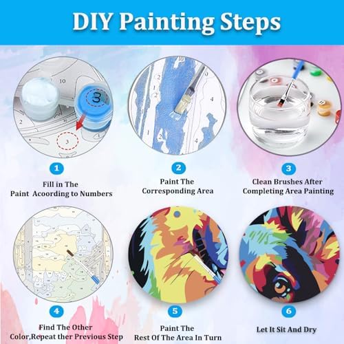 Artunion Framed Paint by Numbers Kit for Adults Beginners & Kids Ages 8-12,German Shepherd Paint by Number with Frame,Dog Animal Paint by Numbers Kit on Canvas 10 * 10 Inch Without Easel - Image 6
