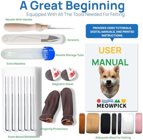 MeowPick Dog Head Needle Felting Kit with Upgraded Breed-Specific Mold - Complete DIY Wool Felting Starter Set for Beginners (Yellow Labrador) - Image 3