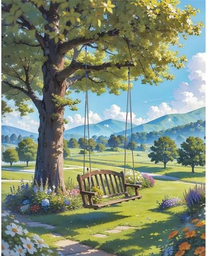 xackcme Landscape Paint by Numbers for Adults - Scenery Paint by Number on Canvas Without Frame, DIY Oil Painting for Gift Home Wall Decor (16x20 inch) by xackcme