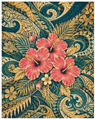 Bozfoxa Paint by Numbers Kit for Adults Beginner Teal Hibiscus Vine by Unknown