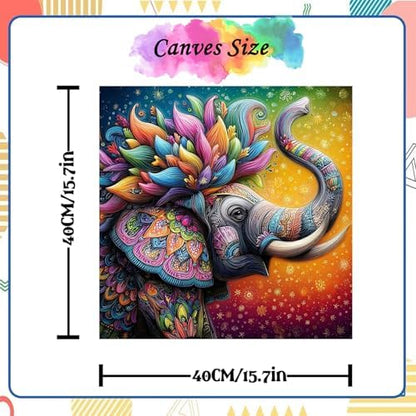 NZNANCHU Paint by Number for Adult,DIY Animal Painting Kits for Adults,Color by Numbers,Elephant Paint by Number Canvas Crafts Watercolor for Beginners Hoom Decor (Elephant) - Image 3