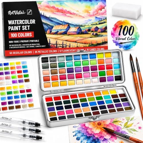 Watercolor Paint Set 100 Vibrant Colors for Adult Beginner Professional by Unknown