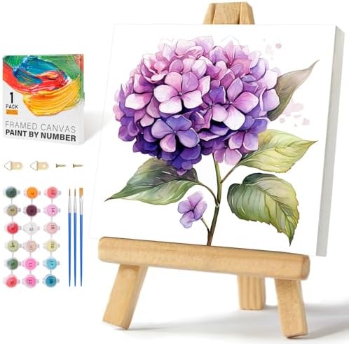 Offito Framed Paint by Numbers Kit for Adults Beginners, Flowers by Offito